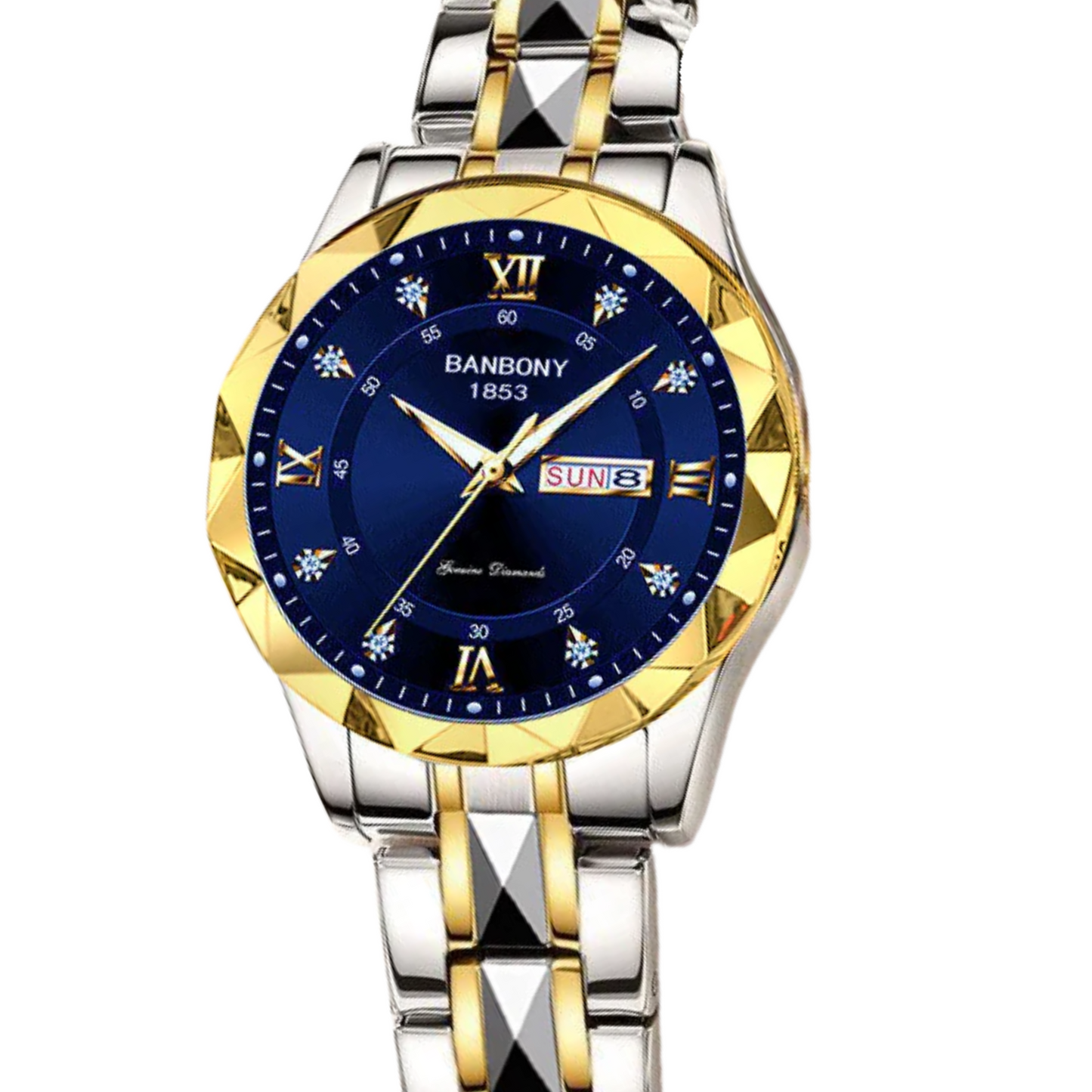 Banbony Women’s Round-Shaped Fashion Watch – Luminous Dual Calendar