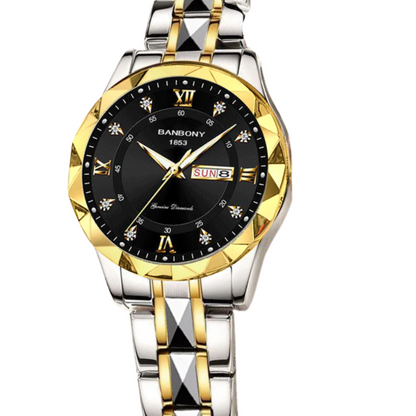 Banbony Women’s Round-Shaped Fashion Watch – Luminous Dual Calendar