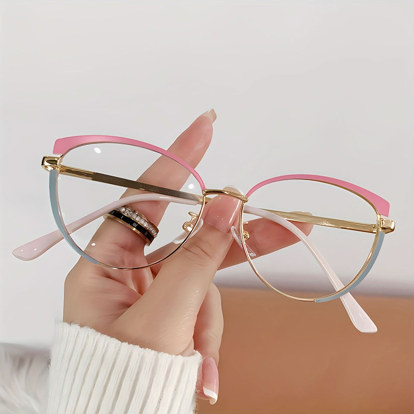 Stainless Steel Frame Cat Eye Reading Glasses – Stylish Presbyopia Relief