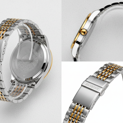 BANBONY Men's Quartz Watch – Dual Calendar, Luminous Dial, Hollow Back Design