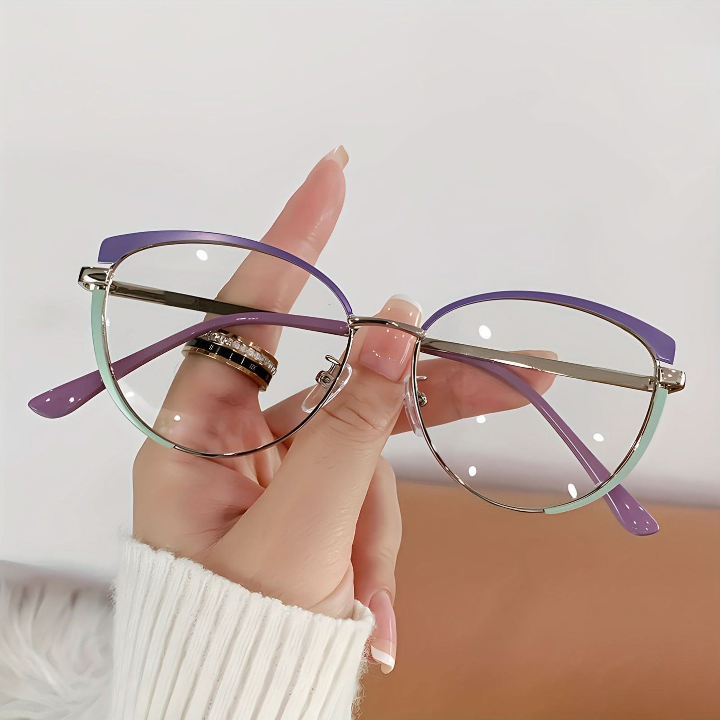 Stainless Steel Frame Cat Eye Reading Glasses – Stylish Presbyopia Relief